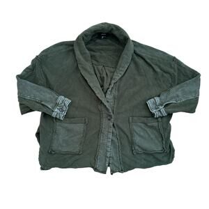 Forever 21 French Terry High Low Jacket Green Women’s Size Large